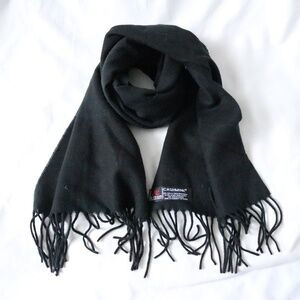Cashmink Black Fringe Scarf